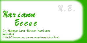 mariann becse business card